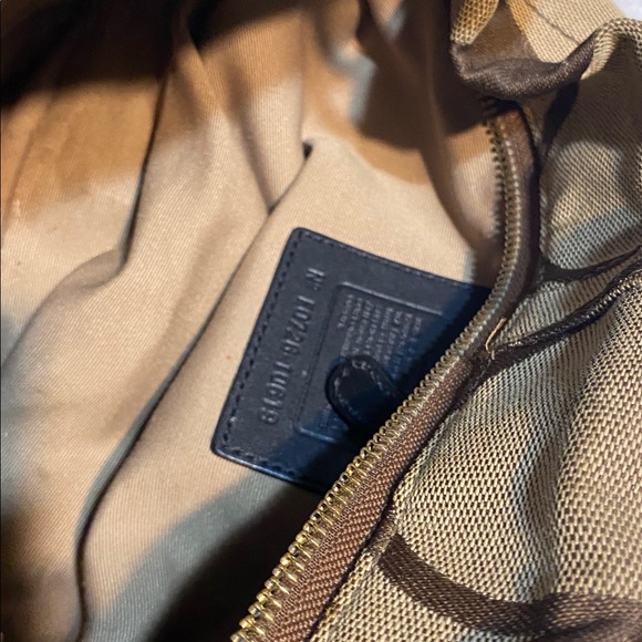 Coach Tan and Brown Signature Shoulder Bag - Picture 12 of 16